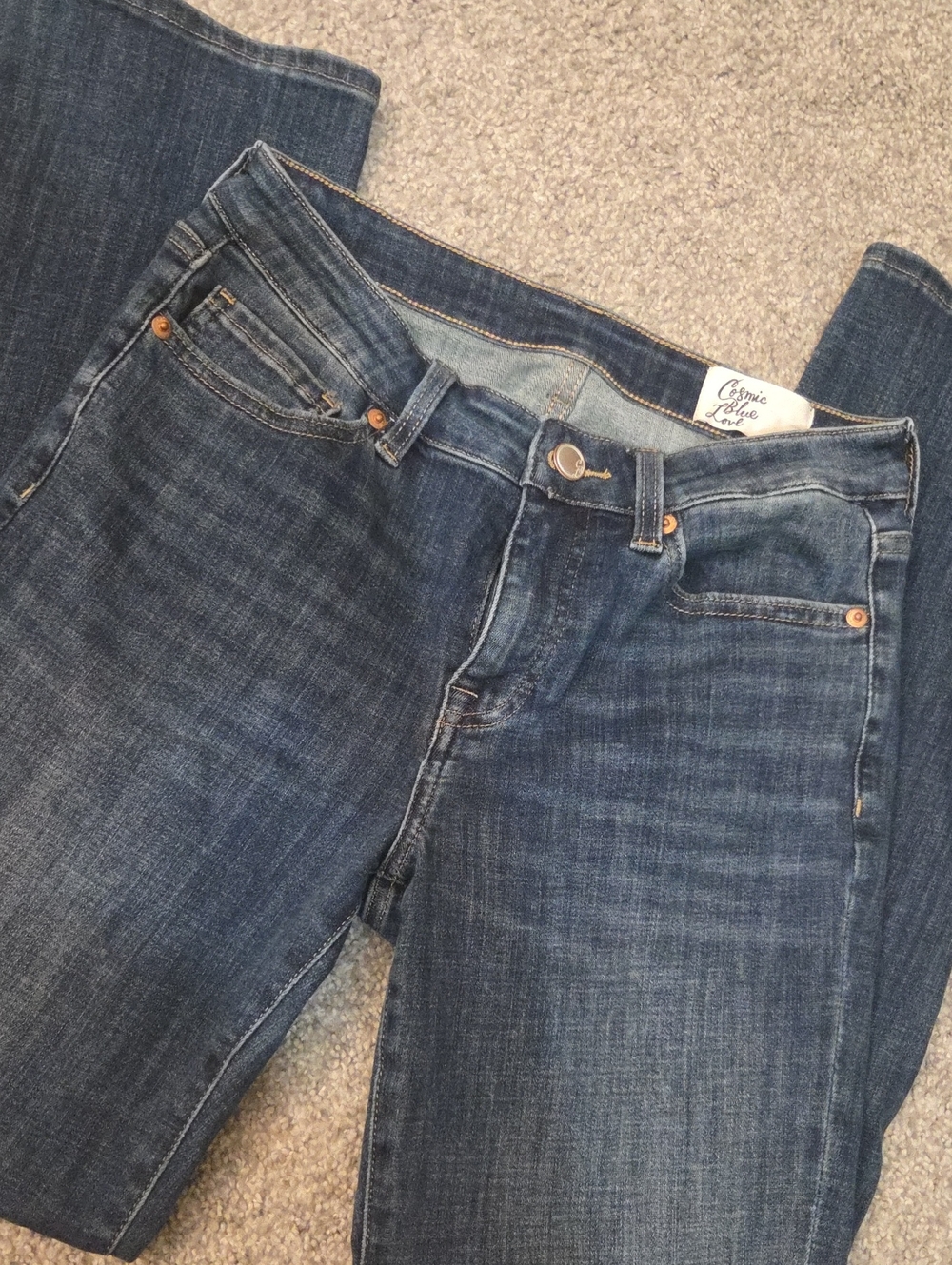 Cosmic Blue Love Women's Dark Blue Ellie Straight Jeans 27 Waist 29L